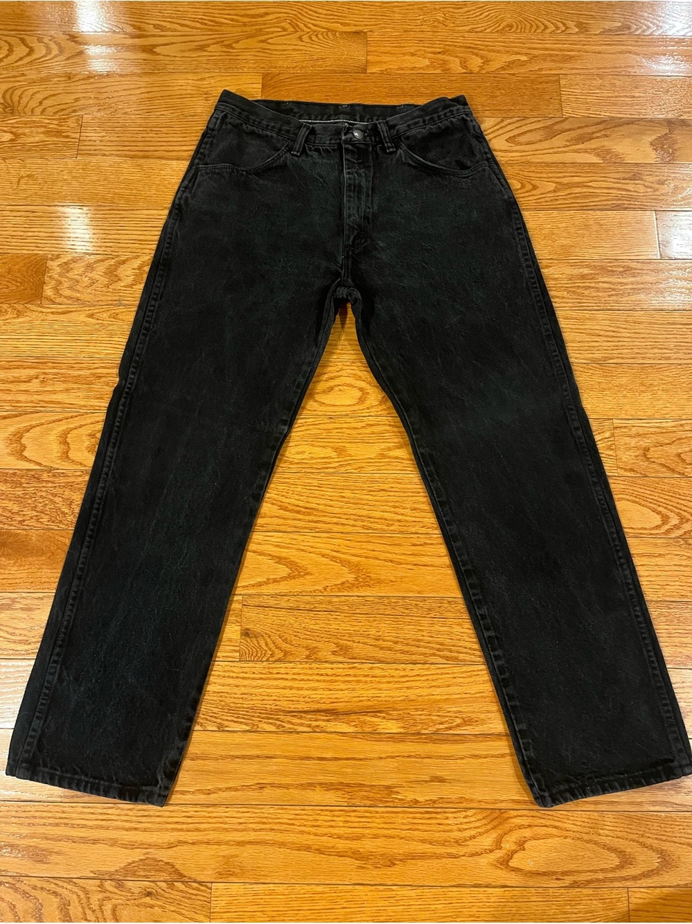 Vintage Rustler Black Men's Straight-Leg Jeans